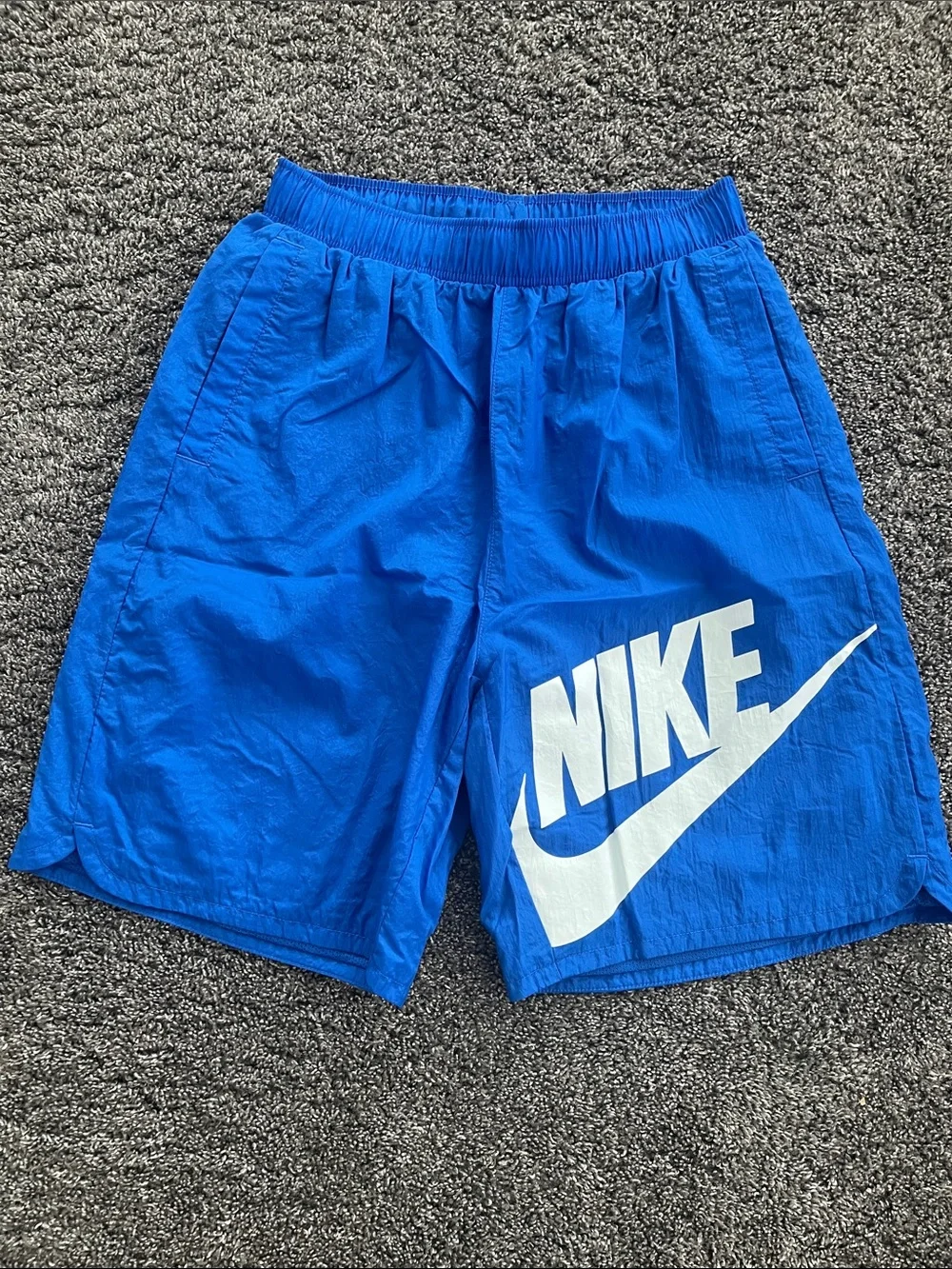 Nike Boy’s Royal Blue Woven Athletic Shorts with White Logo
